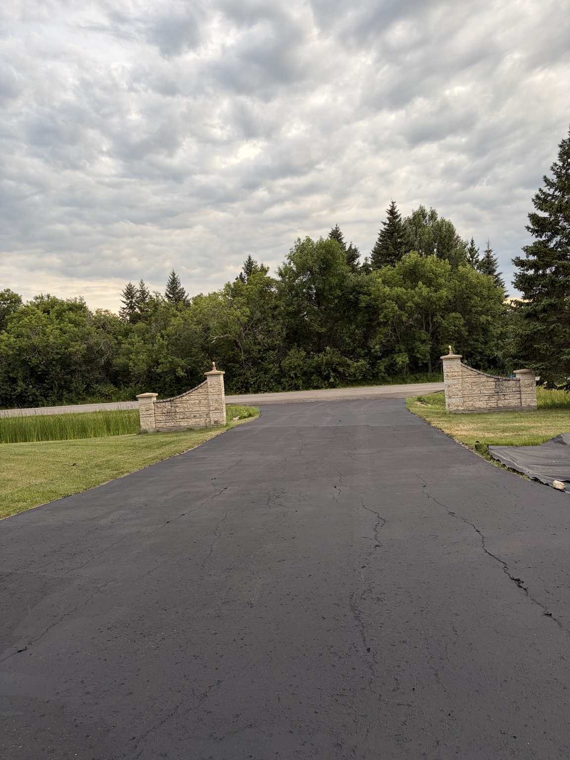 Driveway after asphalt sealing