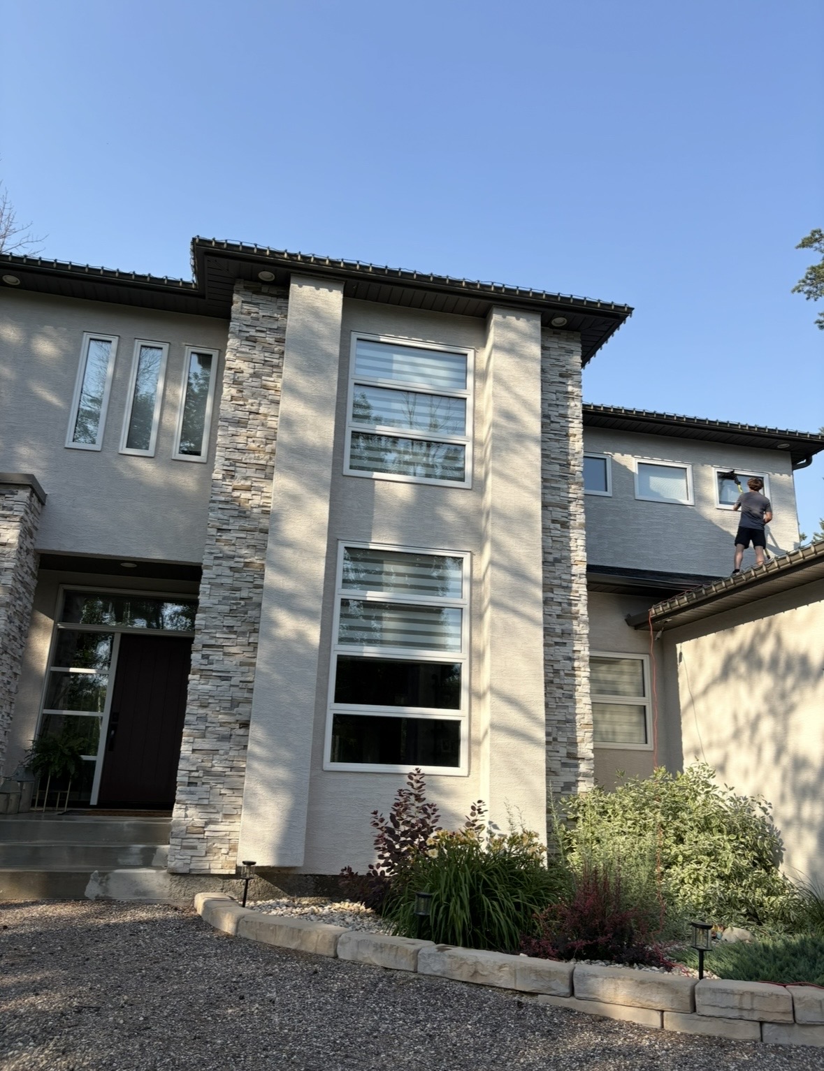 Modern home with professionally cleaned windows
